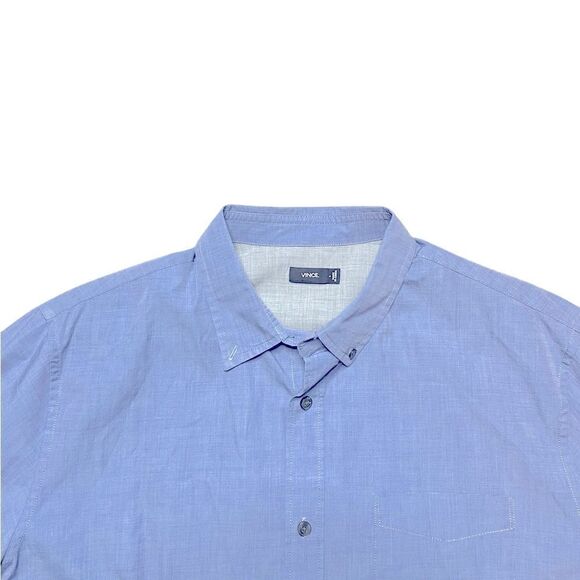 VINCE Long Sleeve Button Down Shirt Chambray Blue Size Large - Picture 5 of 6